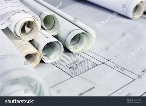 Rolled Blueprints Drawings Stock Photo 84010108 Shutterstock