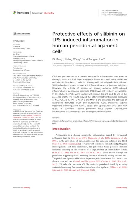 Pdf Protective Effects Of Silibinin On Lps Induced Inflammation In