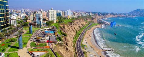 Vista Aérea Del Circuito De Playas Lima Perú Panorámica Paisaje