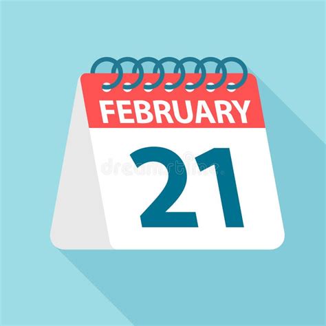 February 21 Day On The Calendar Stock Illustration Illustration Of