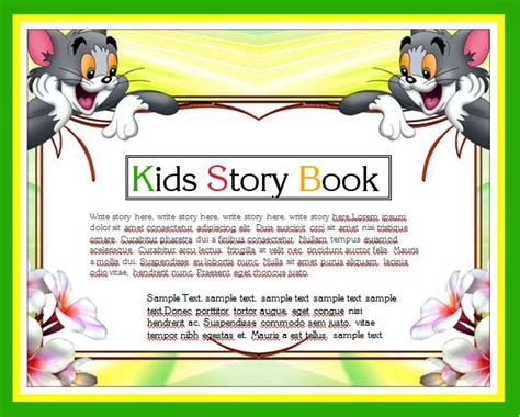 Kids Story Writing Book Template Word And Excel Templates