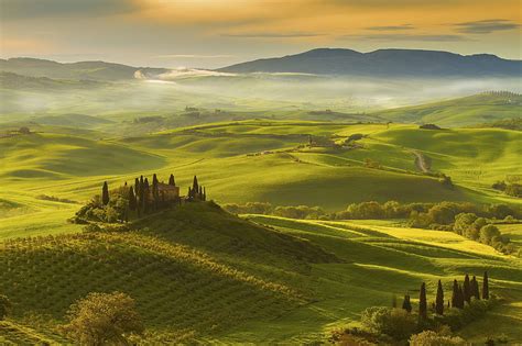 Graphy Tuscany Field Greenery Hill Italy Landscape Hd Wallpaper
