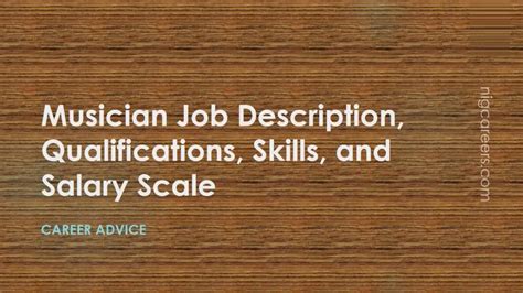 Musician Job Description Skills And Salary Scale