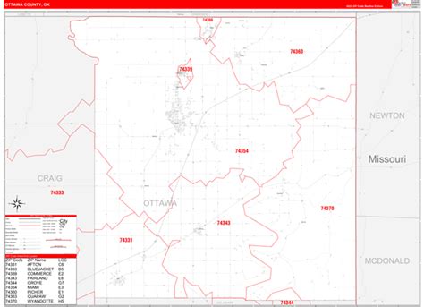 Ottawa County Ok Carrier Route Maps Red Line