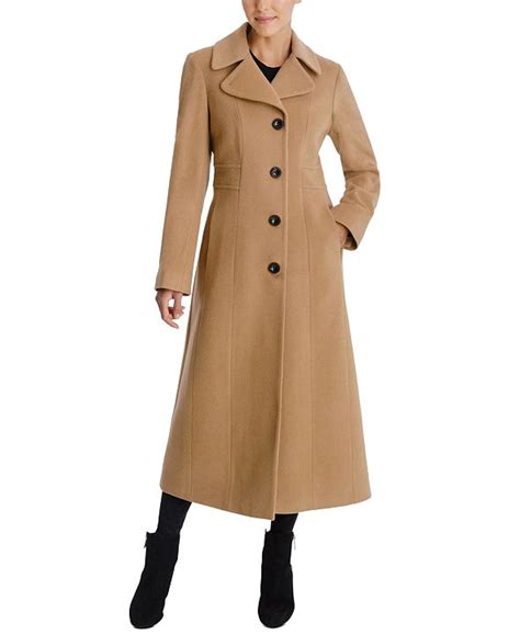 Anne Klein Petite Single Breasted Maxi Coat And Reviews Coats Petites