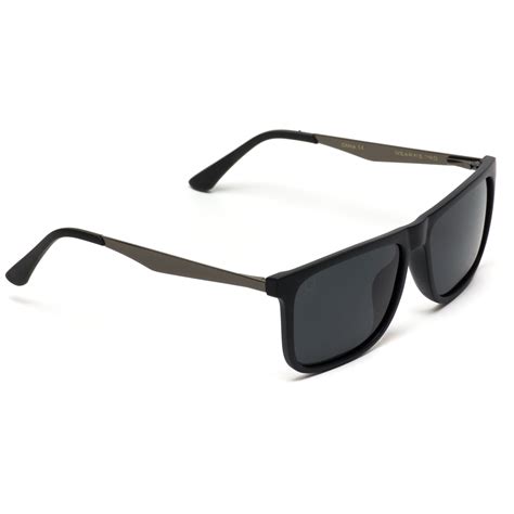 wearme pro flat top polarized lens square black sunglasses for men black sunglasses