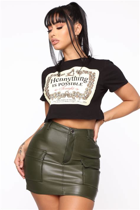 Hennything Is Possible Crop Top Black Fashion Nova Graphic Tees