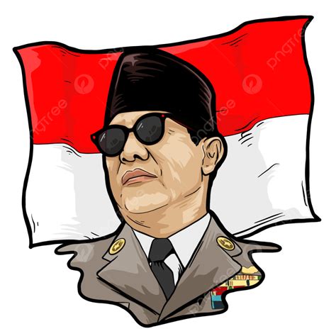 Gambar Ir Soekarno Dengan Latar Belakang Bendera Indonesia Indonesia