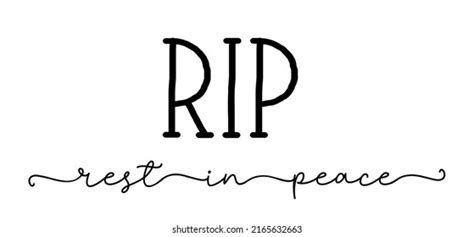 Rip Rest Peace Lettering Isolated Script Stock Vector Royalty Free