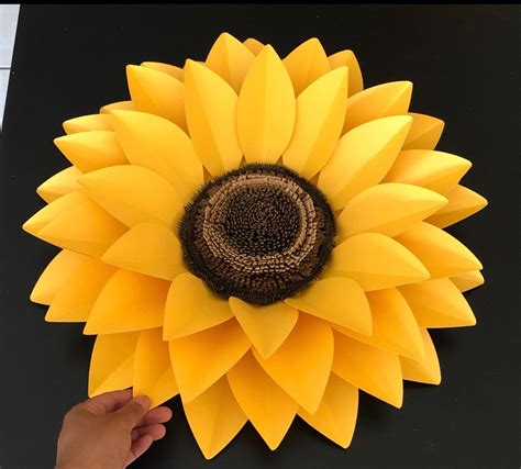 Sunflower Paper Flower Template Large Paper Flowers Trace And Cut Pdf
