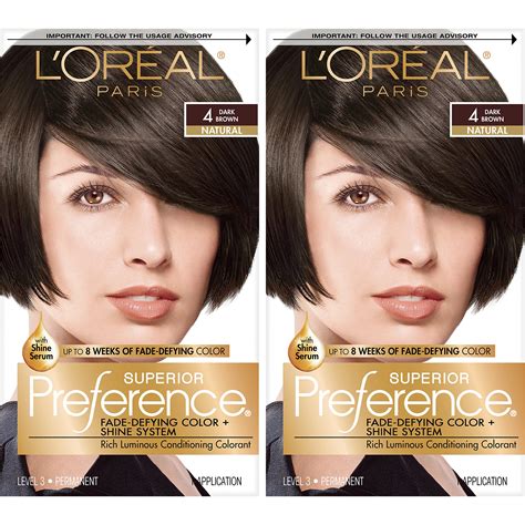 L Oréal Paris Superior Preference Fade Defying Shine Permanent Hair Color Dark Brown