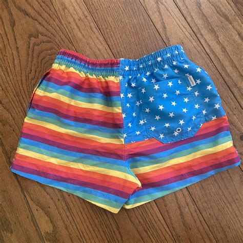 Chubbies The Love Is Loves 3” Inseam Swim Trunks Small Gay Pride Flag