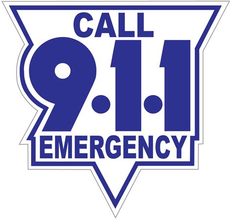 Call 911 Reverse Blue Reflective Vinyl Decals Fire Safety Decals