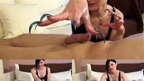 Longnailed Handjob Holographic Green Fingerclaws Real Time Session