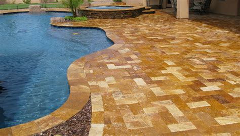 Picture Of Falling In Love With Travertine Pavers Pool Deck