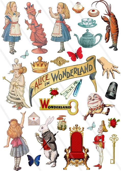 Alice In Wonderland Clipart Alice Clip Art Watercolor Mad Etsy Canada