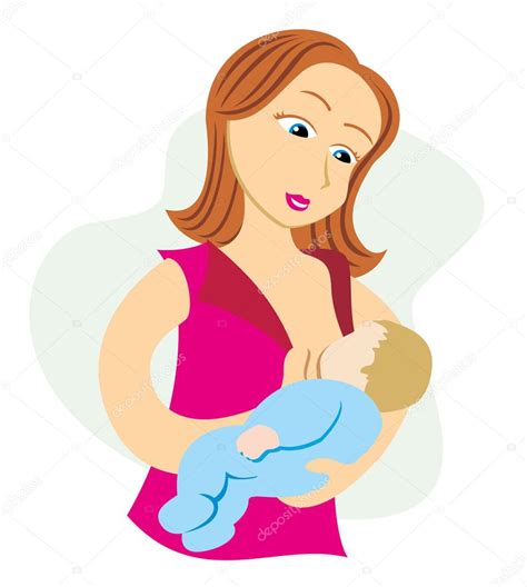 Illustration Depicting A Mother Breastfeeding Her Baby In