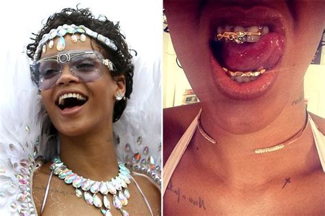 10 Celebrities Wearing Grills 7 Rihanna See More At Trend 362710