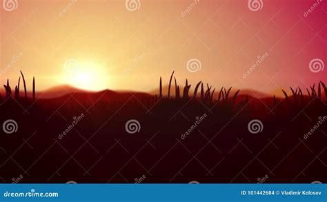 Abstract Yellow And Brown Sunset Stock Illustration Illustration Of