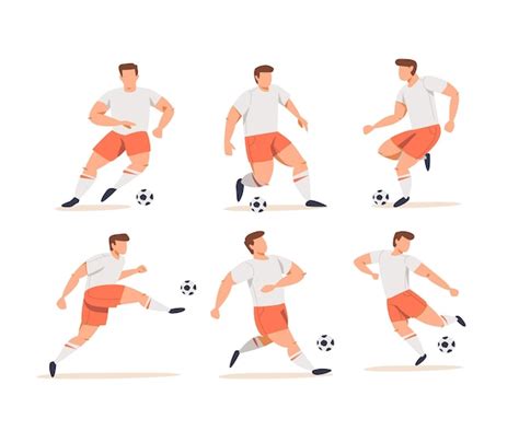 Free Vector Cartoon Football Players Training Collection