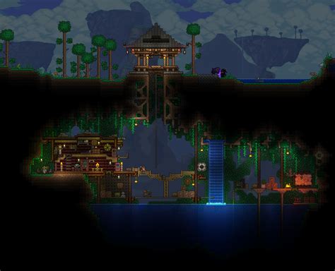The magic of the internet. A tiny underground village I made a while back, figured I should share it here! : Terraria ...