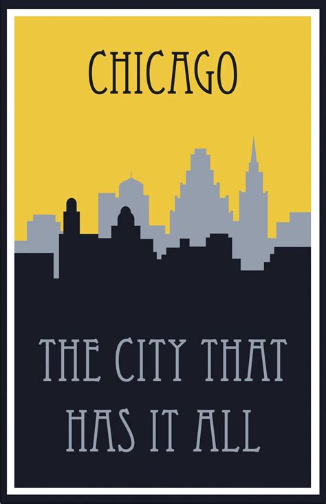 Chicago Skyline Travel Poster Free Stock Photo - Public Domain Pictures