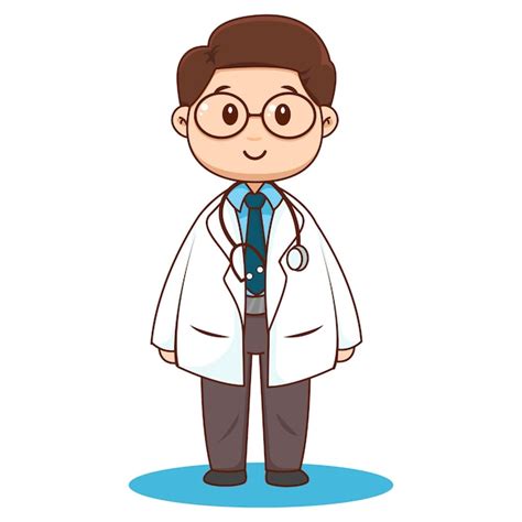 Premium Vector Cute Male Doctor Cartoon Character