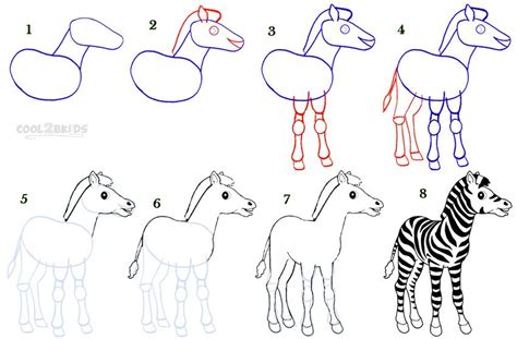 How To Draw A Zebra Step By Step Pictures Zebra Drawing Step By
