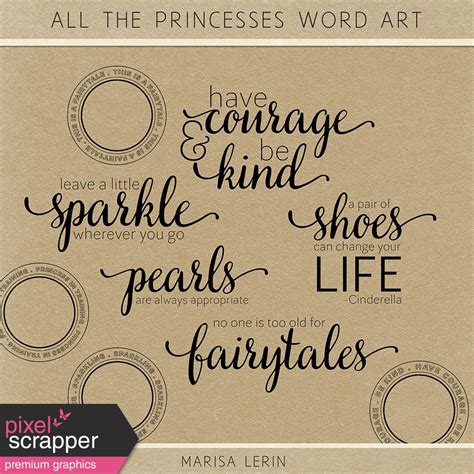 All The Princesses Word Art Kit By Marisa Lerin Graphics Kit