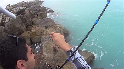 Pesca En Escolleras Playa Miramar Tampico Youtube