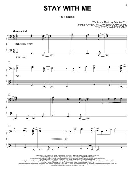 Stay With Me Sheet Music Sam Smith Piano Duet