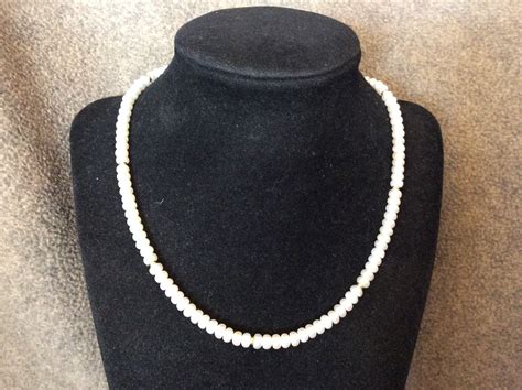 Pearl Necklace Of Freshwater Button Pearls With 14k Gold Etsy