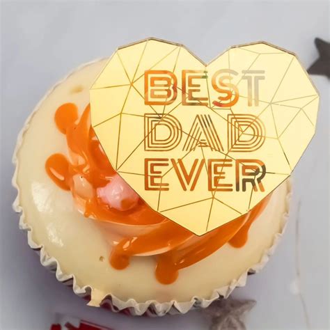 Fathers Day Acrylic Topper Best Dad Ever Cake Decor And Baking Supplies