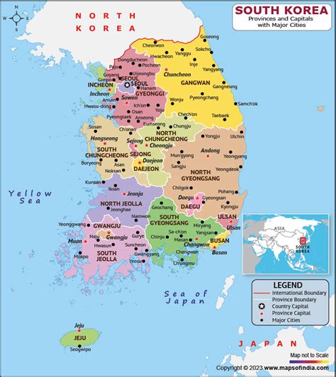 South Korean Map And Cities
