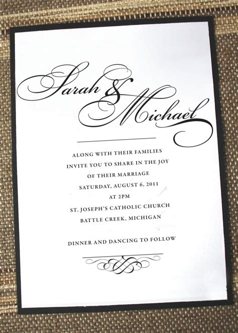 Elegant Wedding Invitations Formal Wedding Invites Timeless Etsy