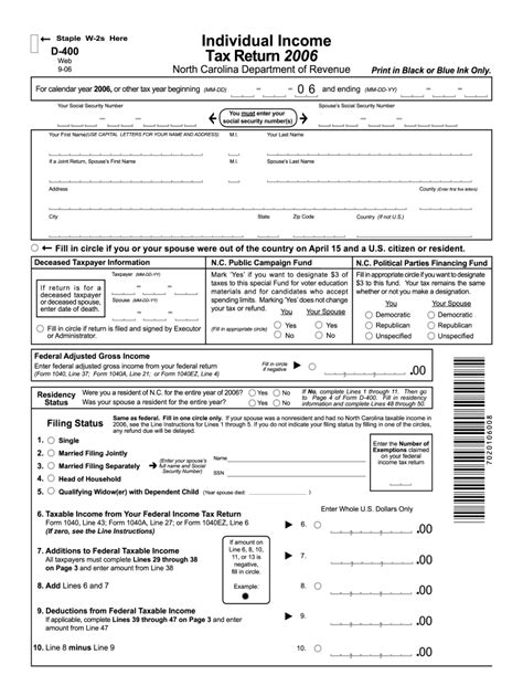 2006 Form Nc Dor D 400 Fill Online Printable Fillable Blank Pdffiller