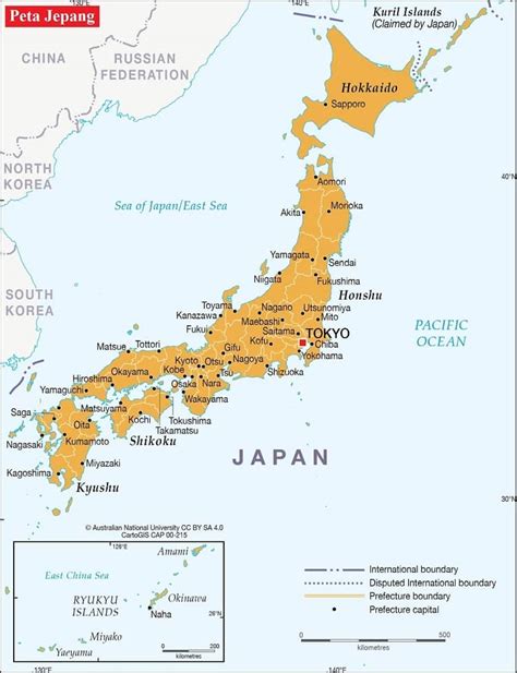 Peta Negara Jepang Lengkap Dengan Kota Sumber Daya Alam Batas Wilayah