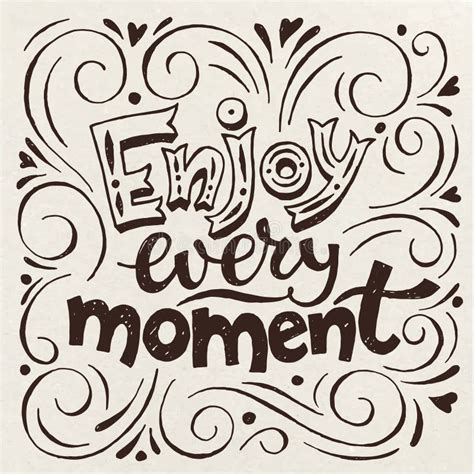 Enjoy Every Moment Colored Blackboard Design Motivational Poster Stock