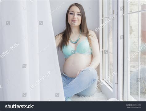 15052016 Russia Moscow Photostudio Balioz Pregnant Stock Photo