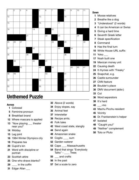 Weekly Crossword Bvnwnews