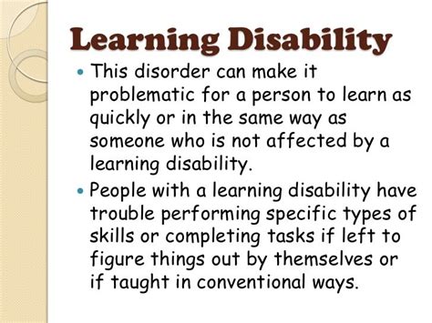 Sped 4 Learning Disability Definition And Types