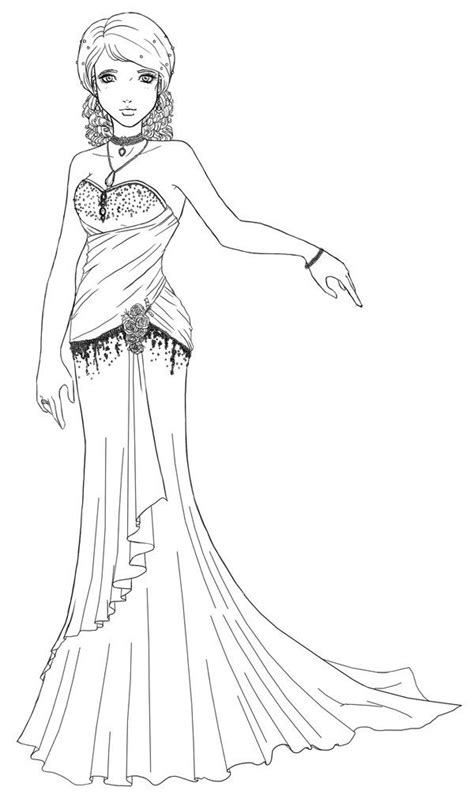 Scarlett Wedding Dress Lineart By Khadrimx On Deviantart
