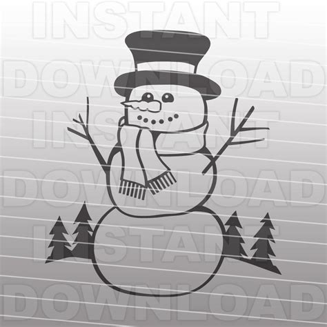 snowman svg file christmas svg file die cutvector clip art etsy