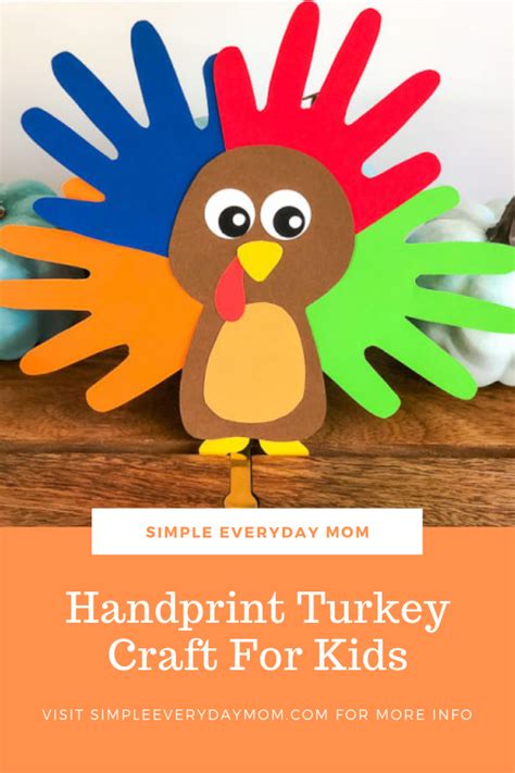 Cute Turkey Handprint Craft For Kids Free Template Turkey Handprint