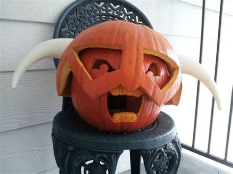 Pumpkin In Viking Costume For Halloween Funny Arts And Crafts