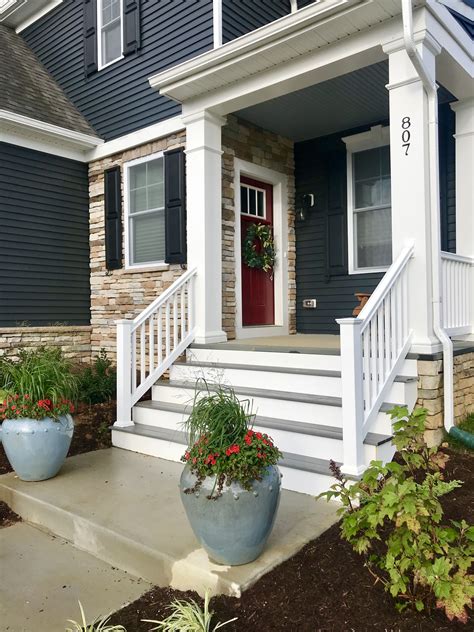 Exterior Craftsman Style Front Door Sherwin Williams Candy Apple Red