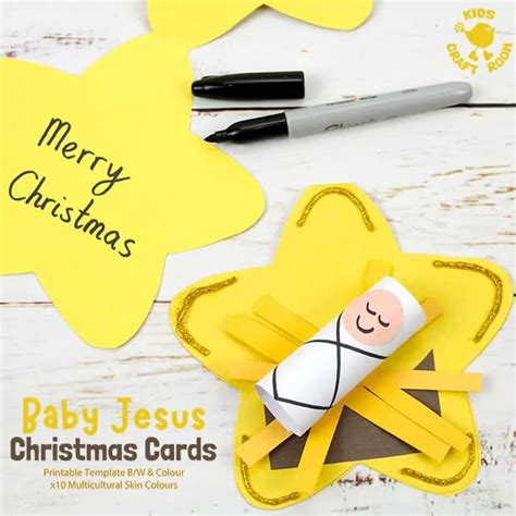 Christmas Card Baby Jesus Craft Kids Craft Room