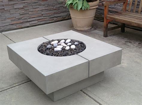 Modern Square Concrete Fire Table Fire Table Square Fire Pit