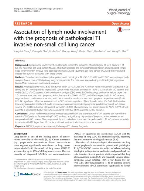 Pdf Association Of Lymph Node Involvement With The Prognosis Of