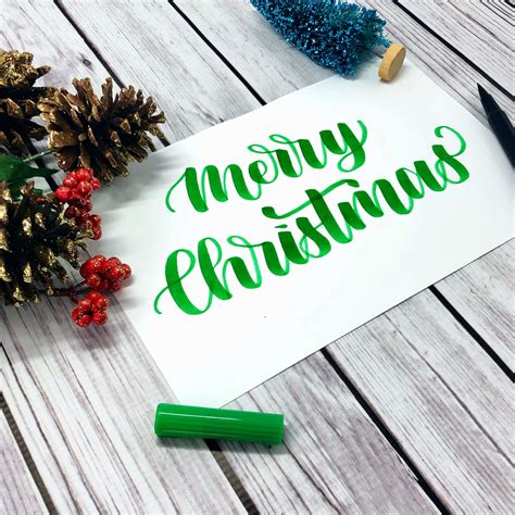 Merry Christmas Calligraphy Tutorial Free Worksheet Vial Designs